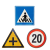 定制交通标志牌道路指示牌导向牌反光标识牌铝板路牌圆形三角限速 1.2厚度上槽60圆(内容可选)