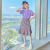 堡乐格女童夏季套装适合4-16岁小女生穿的韩版洋洋气简约短袖+薄款碎花 白色上衣+碎花裙 110