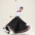 杜香格一片式半身裙新款藏族舞蹈演出服学生艺考服装练习裙广场舞民族风 藏青色360度单裙 M