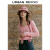 UR2024春季新款女装美式休闲撞色字母印花修身长袖T恤UWL440005 浅粉色 M