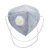 LZJVKN95头戴式口罩kn95防专用工业活性炭防粉尘打磨焊工灰尘带呼吸阀 白色5层头戴式（非独立包装） 50只装