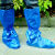 一次性鞋套养殖场脚套绑带高筒防雨塑料牧场养猪场用厚防尘水鞋罩 蓝色绑带款一千只46码内 均码