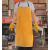 牛皮电焊防火防烫氩弧焊接围裙男士耐高温防阻燃防护衣隔热工作服 黄色升级款加双层口袋70cm100cm