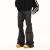 怀典皮裤加绒外穿女2024年新款BIDG美式复古机能高级堆积感亮面皮裤小 黑色 S