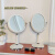 MEXUEER镜子化妆镜台式桌面简约ins复古欧式梳妆台双面梳妆镜宿舍办公室 圆形 升级双面镜
