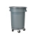 加厚圆形塑料带盖带轮子可移动大容量杂物废料环保清洁垃圾桶 4轮底座80L底座