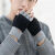 DOGHC新款手套女冬季学生韩版加厚绒骑车保暖可爱卡通翻盖冬天毛绒手套 半指针织男款-黑色