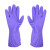 东亚手套 绒布保暖橡胶手套 808-2 L 紫色 10双装