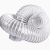 德克邦 白色PVC塑筋风管波纹工业吸尘风管透明伸缩软管 内径90*5mm*10米