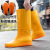 钢米 GH0024平底易清洗雨鞋 养殖场雨靴胶鞋防水鞋 41码黄色(双)