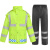 反光雨衣雨裤套装交通防雨安全服防水反光骑行服分体式男救援保安 150D荧光绿上衣 XL