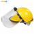 约巢电焊面罩防冲击飞溅安全帽焊帽透明全脸打磨面屏耐高温防护面具约 套装(支架+透明面屏)+黄色安全帽