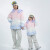 姒桀新款防风冬季滑雪服儿童运动双面穿羽绒服男女童子装羽绒外套 粉色 120cm