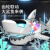 欢乐星玩具（HuanLeXing）儿童电动仿真鲨鱼模型玩具宝宝抬头训练0-3岁电力驱动万向轮鲨鱼 鲨鱼款-白色 电池版+送螺丝刀+彩盒