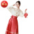 马面裙全套新中式小个子汉服明制新中式改良红色马面裙套装女中国 101绣花(单上衣) M(建议85-110斤左右)