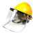 铝支架防护面屏加厚PC防冲击耐高温面屏头戴式打磨面罩配安全帽 面屏+铝支架+安全帽
