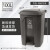 垃圾桶带盖脚踏式垃圾桶厨房垃圾桶大号制造业商用垃圾桶长方形分 100升灰色特厚新料+垃圾袋2包