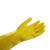 海斯迪克 乳胶手套 防水防滑耐磨塑胶劳保手套 黄色1双 L 