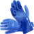 橡胶手套劳保耐油防滑耐磨水产杀鱼防水耐酸碱全胶皮手套 （2双）蓝色磨砂止滑浸塑 男士大码手套批发