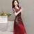 梵威伦（VAVEREN）品牌红色连衣裙2023女新款高端旗袍喜婆婆婚宴装礼服轻奢女装 红色 L