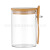 圆形竹盖玻璃罐带勺套装厨房杂粮收纳盒高硼硅透明储物瓶调料罐 带勺1只装85120（45套箱