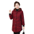 淘菲象冬装装加绒加厚连帽棉衣女中长款格子保暖棉服外套棉袄 大红色格 XL 建议90-105斤