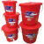 广东牌大红蓝色加厚家用水桶手提塑料桶有盖15L18L22L28L特厚 红色加厚15升桶（无盖）