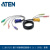 ATEN 宏正 2L-5301P 工业用1.2米PS/2接口切換器线缆 提供HDB,PS/2及音频信号接口(电脑端) 三合一(鼠标 /键盘/显示)SPHD及音频信号接口(KVM切換器端)