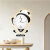 凯美熊猫钟表客厅挂钟网红挂墙创意时钟壁灯现代简约家用挂表 熊猫挂钟B（可摇摆） 35x45无灯款