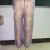 浔菲国风衬衫女新款2024高级感紫色单层碎花薄透欧根纱裤,松紧腰,木耳 紫色 长1米腰围30cm可拉伸至50cm