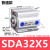 亚德客型薄型小型气缸SDA32*5X10/20/30/40/50/60/75/80/100/15 SDA32-5普通款