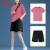 特步（XTEP）女装短袖t恤女夏季服饰女士纯色宽松上衣T恤跑步半袖运动瑜伽服女 紫红（套装）偏大一码 XL/175