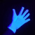 手影舞荧光手套蓝色发光夜光手套年会手指舞道具紫光舞台黑光灯 蓝白短手套一双20cm长 31-40W