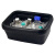 实验室干冰冰盒3.8/4/9L升用降温方形冰盒液氮盒冰盒圆形冰桶 方形黑 9L