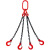 琛选工品 起重链条吊索具 多支吊具组合 G80级锰钢链条 单位：套 2吨1米4根链条（四钩） 