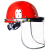 定制杰安莱透明切割防护安全帽电焊面罩防冲击耐高温面屏防飞溅防护罩 白帽PC面屏