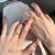致末施华洛世奇锆莫比乌斯环情侣戒指男女对戒时尚百搭金厮守戒求婚订 素金戒指美号7开口