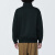 无印良品（MUJI）男式毛圈棉半拉链运动衫卫衣男生春季立领潮流格雷系AB1LWA4S 黑色 XL(180/104A)
