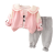 南极人（Nanjiren）童装女童春装套装2024新款儿童运动套装一岁宝宝衣服休闲三件套 紫色 90码【建议12-15个月】
