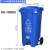 120L升分类脚踏垃圾桶户外4色大号240升塑料桶带脚踩可回收环卫桶 120升特厚带轮+脚踏+蓝色可回收