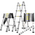 加厚铝合金多功能伸缩梯工程人字折叠梯升降楼梯便携梯子定制 德标/人字梯1.4米+1.7米-30步距