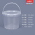 水杉2升LC圆形透明开口桶密封包装桶新料打样品小水桶带提手2LKG