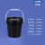 级塑料桶圆桶加厚带盖油漆桶空桶小桶密封水桶5L10公斤kg20升 3L黑色加厚款