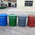 360L市政环卫挂车铁垃圾桶户外分类工业桶大号圆桶铁垃圾桶大铁桶 蓝色 单独盖子4个