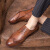 梦特娇2023四季季新款商务休闲单鞋英伦风复古小皮鞋正装商务皮鞋 棕色G587 38