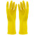 海斯迪克 乳胶手套 防水防滑耐磨塑胶劳保手套 黄色1双 S 