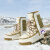 CAAPE GOOSE2024新款时尚潮流冰面止滑男女士户外运动鞋保暖加厚情侣雪地靴子 象牙白 43