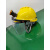 安全帽带矿灯带面罩耳罩ABS加厚透气防护面屏隔音耳罩矿工帽头盔 ABS加厚透气黄帽+面罩