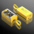 DIY移动电源套件1/2/4节18650锂电池免焊接改装US充电宝电池盒 新款 透明壳带挂绳 黄色