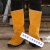 电焊套全脚盖护腿防烫焊工鞋套焊接脚套防护装备用品 桔色长款系带护脚